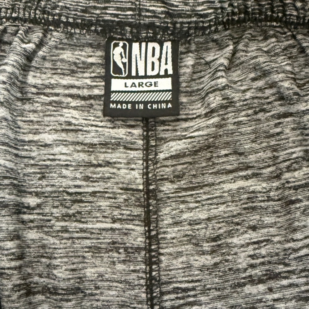 NBA Mens Basketball Shorts Large Charcoal Space Dye Heather Athletic Black White - Picture 4 of 5